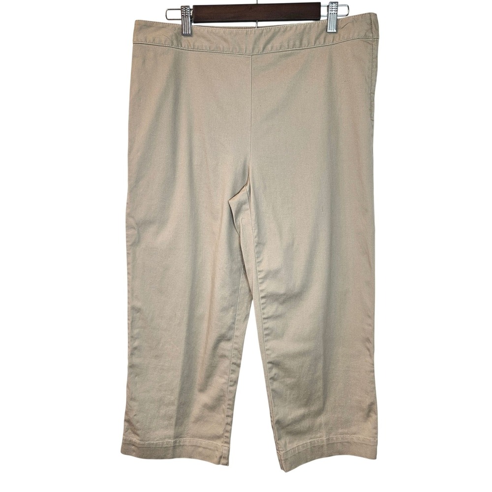Liz Claiborne 12 Tan Capri Crop Pants Khaki Coastal Grandma Stealth Wealth